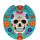 9911664 - lampion Day of The Dead 25 cm Papier hellblau/weiß, 25cm