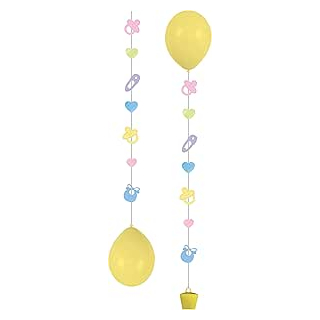 9902239 - Ballon Anhänger Set Baby, circa 51 cm, Dekoration, Geburt
