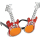 250023-55 - Spaß-Brille Rockgitarre getönt Plastik 13,4 x 14 cm, Accessoire