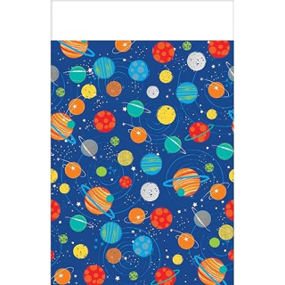 Blast Off Birthday Plastic Tablecover 1.37m x 2.6m