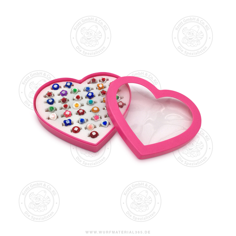 X50 Mädchen Kinderringe Verstellbar – Glitzer-Ringe Für Kindergeburtstag & Schmuck