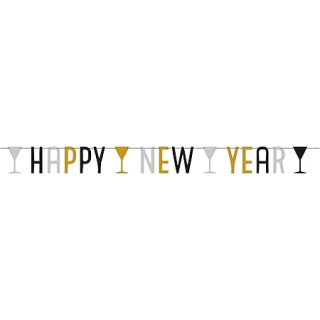 9902275 - Partykette Golden Wishes Papier 180 x 15 cm, Girlande, Banner