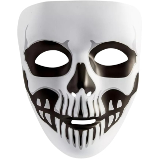 Adult Plastic Black & Bone Horror Skull Mask