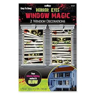 Horroraugen aus Kunststoff Magische Fensterdekoration, Mehrfarbig