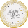 8 x Teller Gold, Weiss Happy New Year
