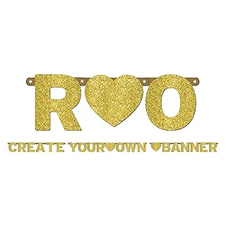 120241 - Partykette Wedding Decorations Glitzer, Gold, Papier, personalisierbar, 11,4 cm, Girlande