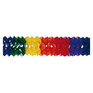 9906499 - Girlande Regenbogen, 16 x 400 cm, Papier, Partykette, Hängedekoration