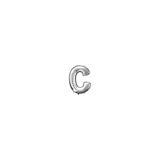 Super Shape Folienballon Buchstabe C Silber, 63 cm x 81 cm