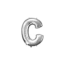 Super Shape Folienballon Buchstabe C Silber, 63 cm x 81 cm