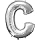 Super Shape Folienballon Buchstabe C Silber, 63 cm x 81 cm