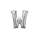 Super Shape Folienballon Buchstabe W Silber, 71 cm x 83...