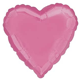 Standard Folienballon Herz Helles Bubble Gum Pink, Größe 43 cm, Volumen 13 Liter, Heliumballon