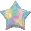 Standard Folienballon Holographic, Stern, Pastel Rainbow,...