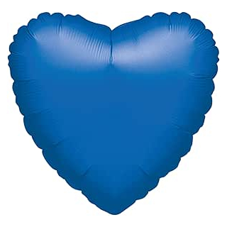 18In Metallic Blue Heart Foil