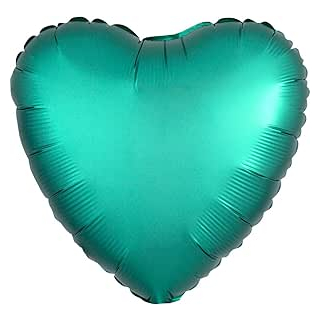 Standard Folienballon Satin Luxe Jade, Herz, Durchmesser 43 cm, Luftballon, Heliumballon, Hochzeit