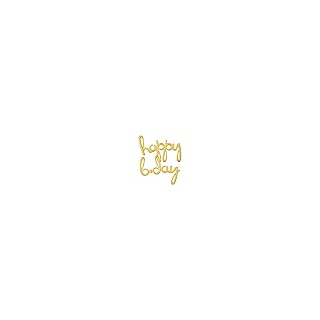 AScript Wort: `Happy Bday` Gold, Luftballon