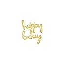 AScript Wort: `Happy Bday` Gold, Luftballon