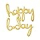 AScript Wort: `Happy Bday` Gold, Luftballon