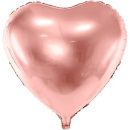 Ballon Satin Rose Copper Heart 45 cm