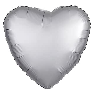 Platinum Heart Satin Luxe Standard HX Foil Balloons S15