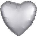 Platinum Heart Satin Luxe Standard HX Foil Balloons S15