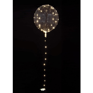 1 Deko Ballon klar kristallklar mit LED weiß 46 x 228 cm