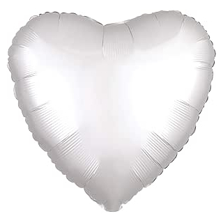 Standard Folienballon Satin Luxe White, Herz, Durchmesser 43cm, Luftballon, Hochzeit