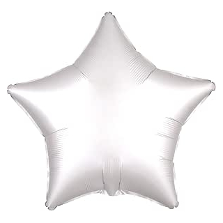 Folienballon Satin Luxe White, Stern, 43 cm,