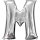 Letter M Supershape Silver Foil Balloon 34"/"86cm -