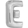 Silber Buchstabe E SuperShape Folienballon-44 Silber