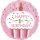 Folienballon Cupcake Ein Jahr 1. Geburtstag Rosa 45cm