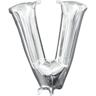 3298901 - Folienballon Buchstabe V Silber, 81 cm x 81 cm,