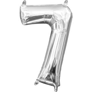Folienballon Minishape Zahl 7", Silber