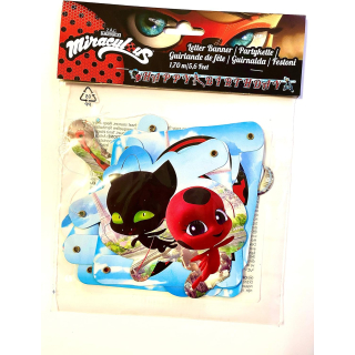 9902879 - Happy-Birthday-Partykette * Miraculous * als Deko für eine Mottoparty oder Kindergeburtstag Ladybug Marienkäfer Superheld Party Geburtstag Girlande Banner