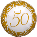 Standard Folienballon 50 Jahre, gold, Durchmesser circa...