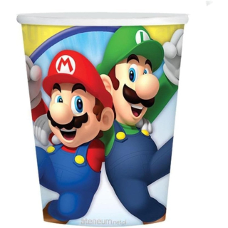 8 Becher Super Mario Papier 250 ml