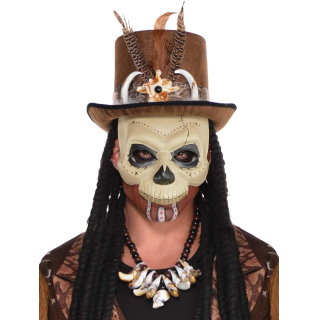 847441-55 - Halbmaske Totenkopf, Einheitsgröße für Erwachsene, Beige-Schwarz, - 847441-55