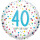 Standard Folienballon Konfetti 40 Happy Birthday, 43 cm, Geburtstag, Dekoration, Heliumballon