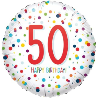 Folienballons * KONFETTI DESIGN * 50.  Geburtstag