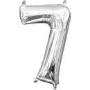Mini Shape Folienballon Zahl "7" Silber,...