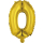 Folienballon Nummer 0  ---35 cm Gold