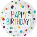 9906344-66 - Konfetti Geburtstag, 8 x  Party Pappteller