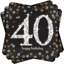 511545 - Servietten 40. Geburtstag, 16 Stück, 33 x...
