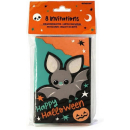 Senvianda Halloween-Einladungskarten, 8 Stück mit Umschlägen, Fledermaus-Design mit Kürbis, Happy Halloween Party-Karten