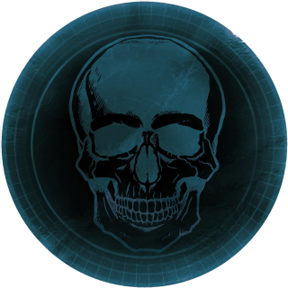 8 xTeller Boneshine Fever rund Papier 23 cm