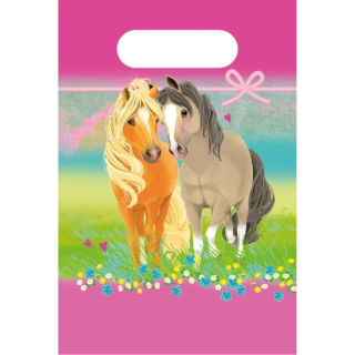 Papier-Tüten Pretty Pony, 8 Stück, Größe 23,4 x 16,2 cm, Geschenk-Taschen aus Papier,