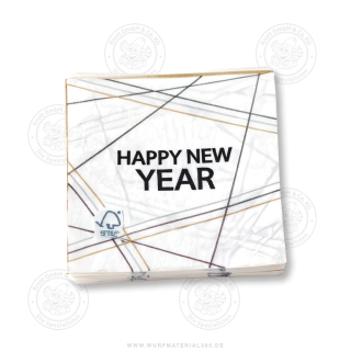 Amscan 9904893 - Servietten Elegant Wishes, Größe 33 x 33 cm, 20 Stück, Happy New Year, Party, Tischdekoration, Mundtuch