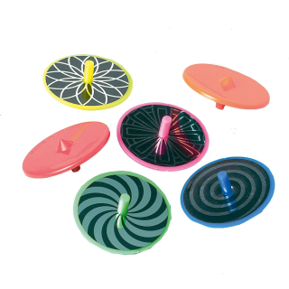 390337 - 12 Kreisel Disco Plastik 3,7 x 3,7 cm,