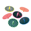 390337 - 12 Kreisel Disco Plastik 3,7 x 3,7 cm,