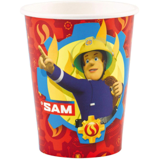 Becher Feuerwehrmann Sam, 8 Stück, Papier, 250 ml, Pappbecher, Einwegbecher